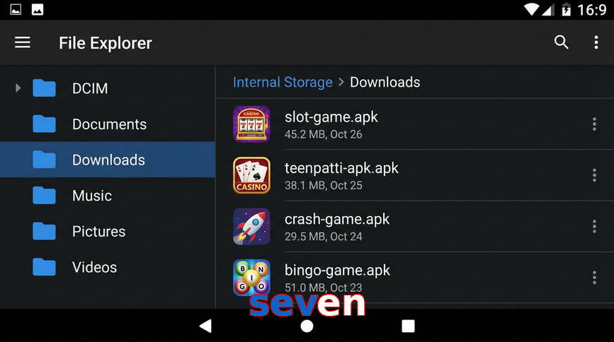 Main screen of Seven gameapk page for PK players