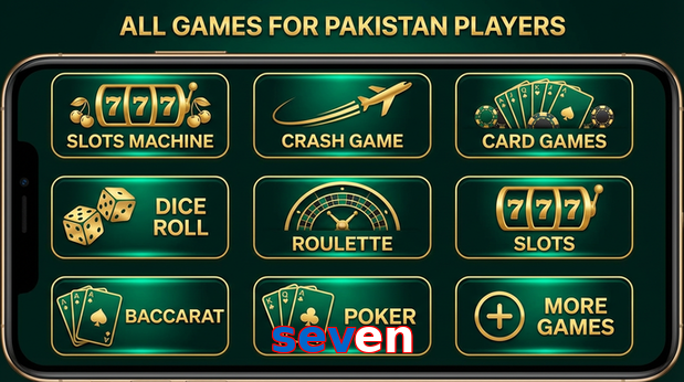 Main screen of Seven games page for PK players