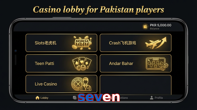 Lobby view of Seven for Pakistan users
